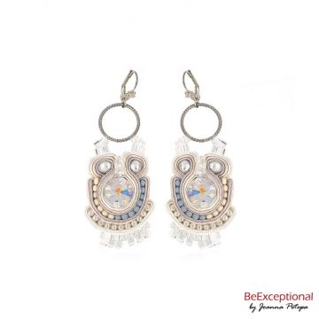 Soutache hand embroidered earrings Dual