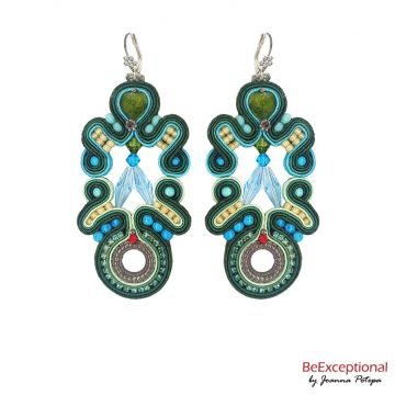Soutache hand embroidered earrings Lear