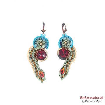 Hand embroidered earrings Skyline Suven